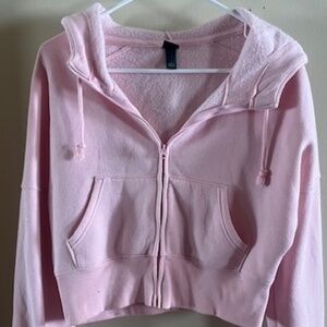 Wild Fable Pink Cropped Hoodie Size: L